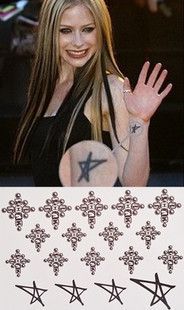 Fashion Sexy Star Design Transfer Tattoos Skin Sticker