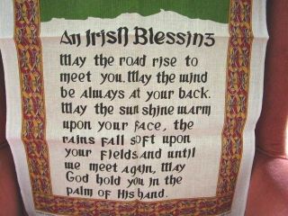  Ireland Kitchen Souvenir Tea Towel Irish Blessing by Fingal New
