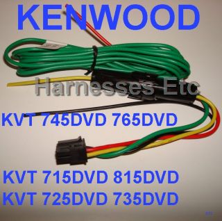Kenwood 8 Pin Power Wire Harness KVT 715DVD 815DVD Moni