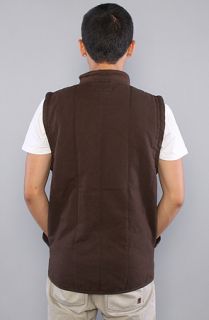 Brixton The Ruger Vest in Brown Concrete