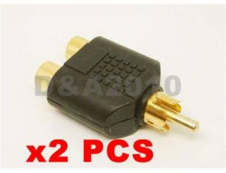 pieces x RCA AV Audio Y Splitter Plug Adapter 1 Male to 2 Female