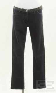 Etoile Isabel Marant Dark Denim & Leather Jeans, Size 2 NEW $470