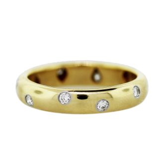  Co Etoile Diamond Platinum 18K Yellow Gold Wedding Band Ring