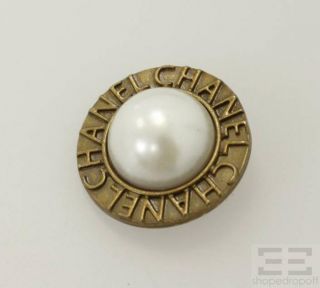 Chanel 4 Piece Antique Gold Faux Pearl Button Set