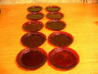 Vintage Avon Cape Cod Ruby Red Glass 7 1 4 Salad Plates Serving