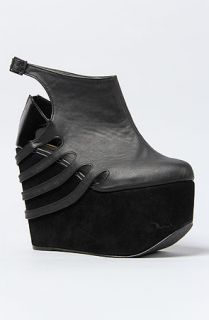 Gold Dot The Freya Bootie in Black and Black Patent