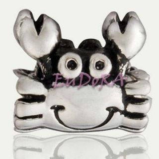 lovely crab Eudora silver screw charm bead fit bracelet S781