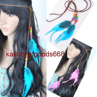 New Fashion 1pcs Real Feather Hair Extensions Headband 10Colours PP91