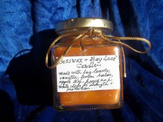 OOAK Handmade Beeswax Honey Herbal jar Candle Homemade Candle
