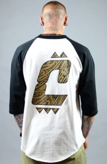 Cukui Tribal C Logo Raglan in WhiteBlack