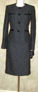 Evan Picone Imperial Seas Black Multi Skirt Suit Sz 4 $200