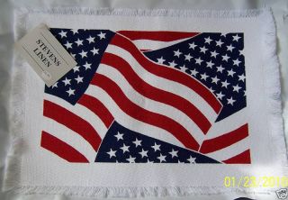New Patriotic Flag USA Placemat Stevens Linens July