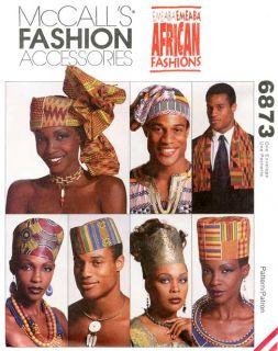 Emeaba African Fashions Hats, Headwraps & Stole McCalls 6873 Sewing