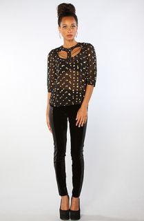 Ladakh The Grace Lurex Spot Blouse in Black White