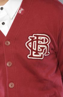 LRG The Hooligang Cardigan in Maroon Concrete