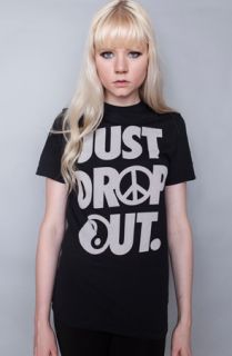 Petals and Peacocks Drop Out Tee in Black