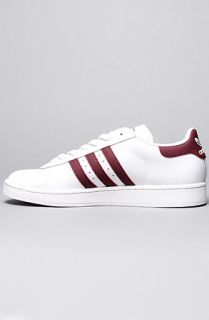 adidas The Campus 2 Leather Sneaker in White Light Maroon  Karmaloop