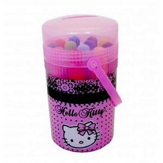 Hello Kitty Lace Carry Pot of Felt Pens School Stationery Brand New