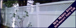  Vinyl Lattice Top Solid Privacy Fence White 6x8 Posts Caps