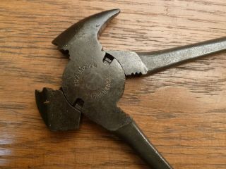 Antique UTICA FENCING Fence PLIERS Hammer & Spike Ends BLACKSMITHING