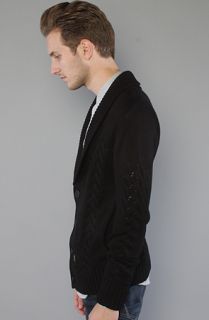 N4E1 The Cable Cardigan in Solid Black
