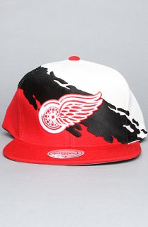 The Detroit Red Wings Paintbrush Snapback Hat in Red & Black