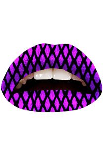 Violent Lips The Purple Fishnet Lip Tattoo