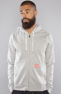 Obey The Trademark Zip Up Hoody in Heather Grey