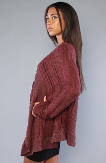 Free People The Hemingway Cape Cardigan in Washed Raspberry