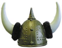 Adult Plastic Horned Viking Costume Helmet Hat Flavor Flav