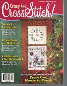  Cross Stitch Nov 2002 Sweet Lavender Fabric Floss Stitched Gift
