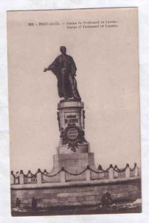 Egypt Port Said Ferdinand de Lesseps Statue Postcard