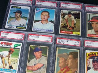 Topps Baseball Lot of 21 Assorted Cards All Graded by PSA
