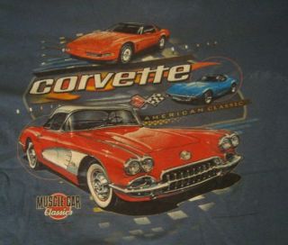 Muscle Car Classics Corvette T Shirt Size XL with Flaws Still