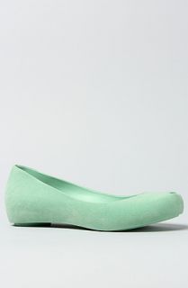 Melissa Shoes The Ultragirl Shoe in Mint Flocked