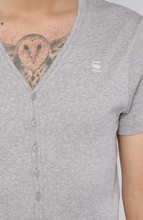 Star The Grandad VNeck Tee in Grey Heather