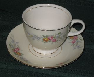 Homer Laughlin Eggshell Nautilus FERNDALE Cup and Saucer (s)