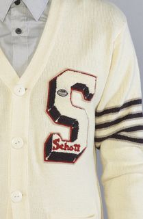 Schott NYC The SW118 Cardigan in Off White