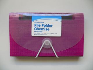 Fuschia Expandable File Folder Coupon Holder 5 Pockets Organizer BN