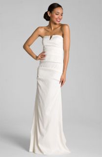  Miller Pintucked Jacquard Fishtail Gown Dress Wedding 8 $1320
