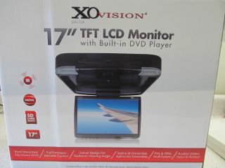 GX1729 Black XO 17 Flip Down DVD FM IR Swivel Car TV Screen Monitor