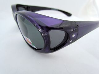 Womens Cover Up Sunglasses Fits Over Your RX Glasses Purple