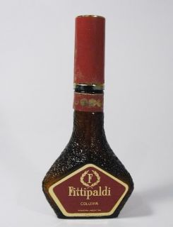 RARE Vintage Fittipaldi Amber Cut Glass Perfume Bottle
