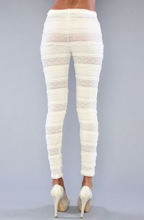 Free People The Knit Ruffle Legging in Ivory