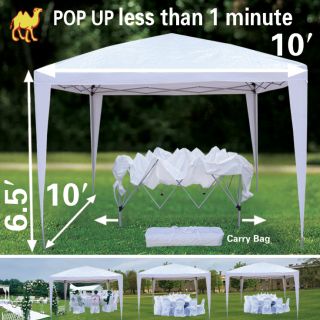 EZ POP UP Wedding Party Tent 10x10 White Folding Gazebo Canopy W Carry