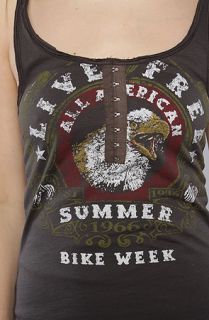 Free People The Graphic Moto Tank in Black