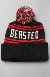 Beasted The Pom Pom Beanie in Black Concrete