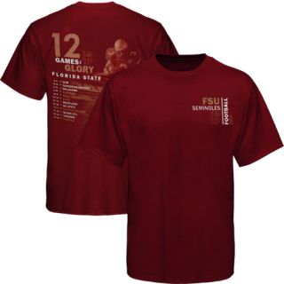 Florida State Seminoles (FSU) 2011 Football Schedule T Shirt   Garnet