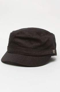 Brixton The Busker Hat in Black Herringbone Twill