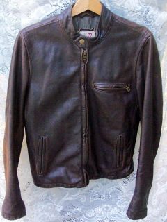 EZRA FITCH LEATHER CAFE RACER MOTORCYCLE JACKET abercrombie Excellent
